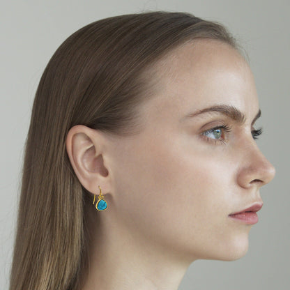 Stone Drop Earring With Triple CZ Detail