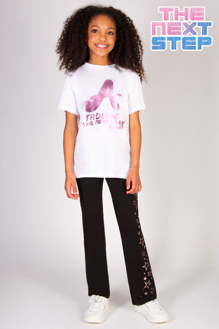 White T-Shirt with A-Troupe logo print inspired by The Next Step TV Series.