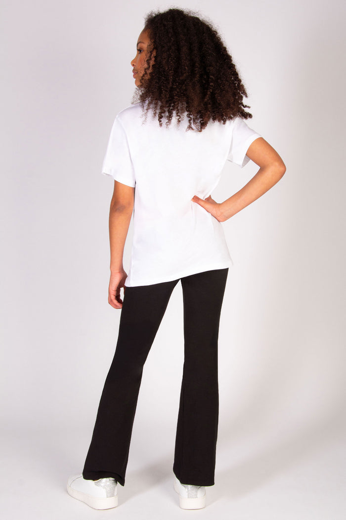 Girls' white regular short sleeve t-shirt with The Next Step print.