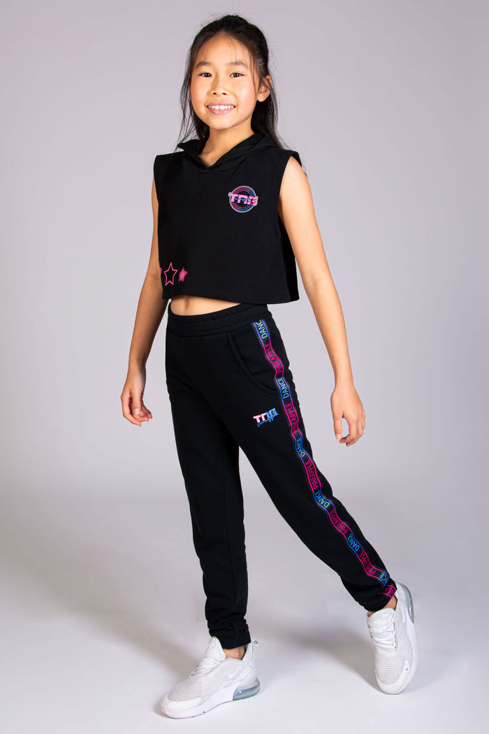 Pineapple dance hoodie for kids with TNS logo and The Next Step branding