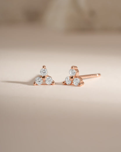 Three Stone CZ Studs