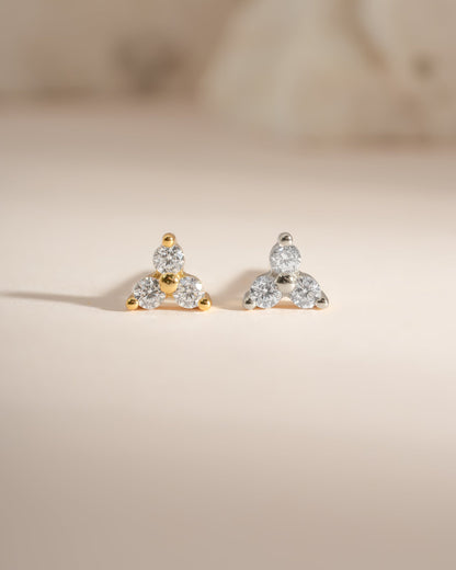 Three Stone CZ Studs