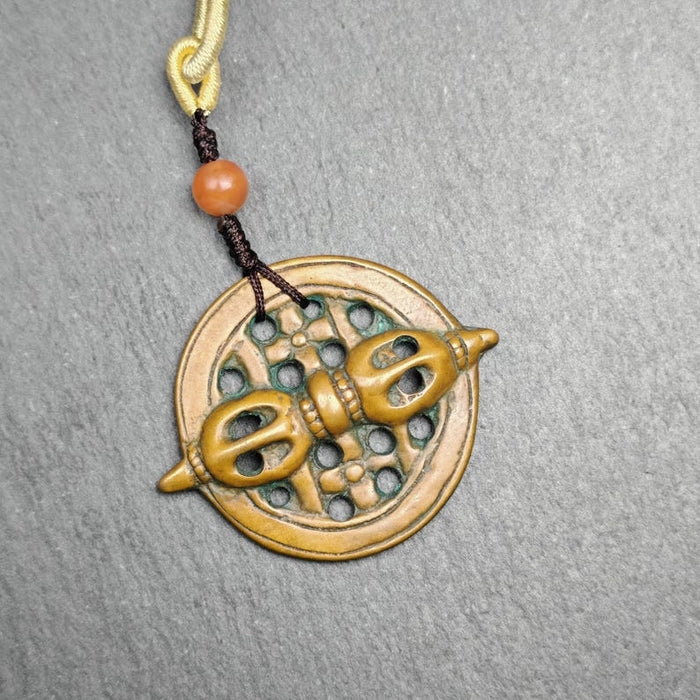 Tibetan talisman - Vajra Amulet - Dorje Pendant Badge - Tibetan Buddhist amulet, view 4