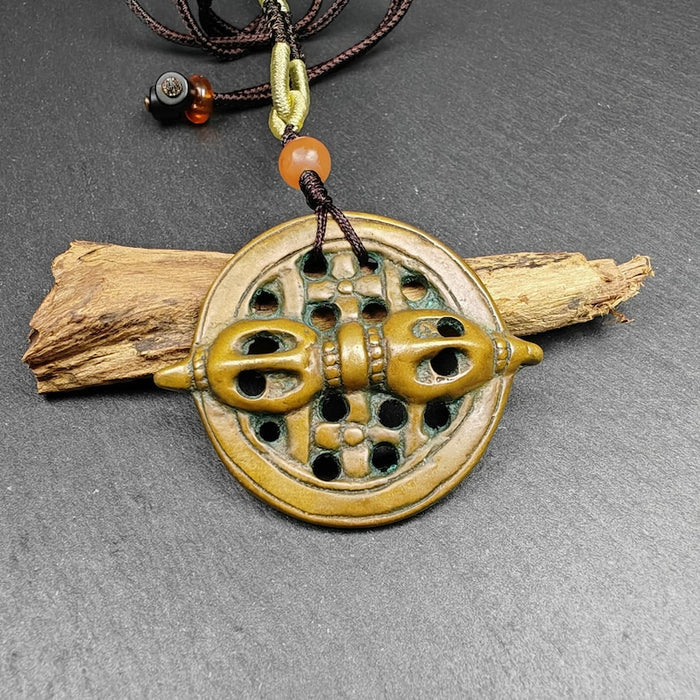 Tibetan talisman - Vajra Amulet - Dorje Pendant Badge - Tibetan Buddhist amulet, view 6