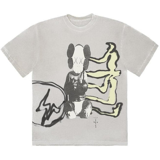 Travis Scott Cactus Jack + Kaws For Fragment Tee Aged Yellow