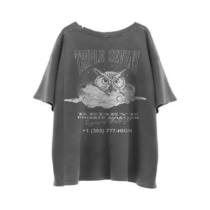 Triple Sevens Night Owl Tee Black