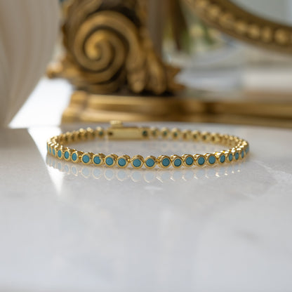 Turquoise Bezel Tennis Bracelet