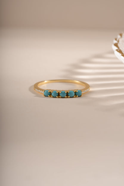 5 Stone Turquoise Ring