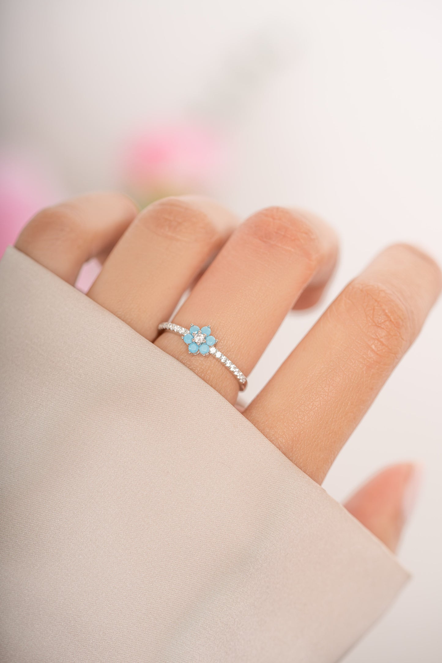 Turquoise Flower Ring