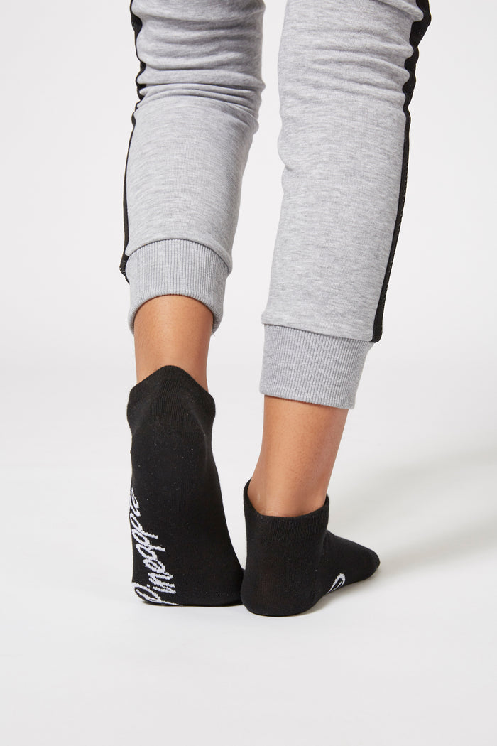 Woman wearing Pineapple Black Ankle Socks