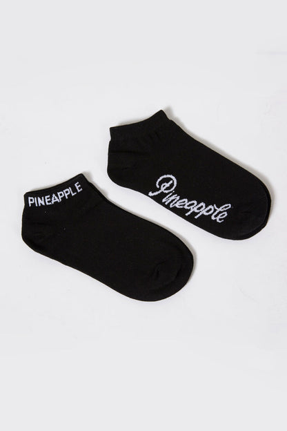 Woman wearing Logo Black Ankle Socks