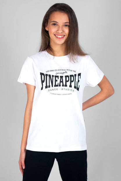 Girl wearing Pineapple white Unisex Dance T-Shirt