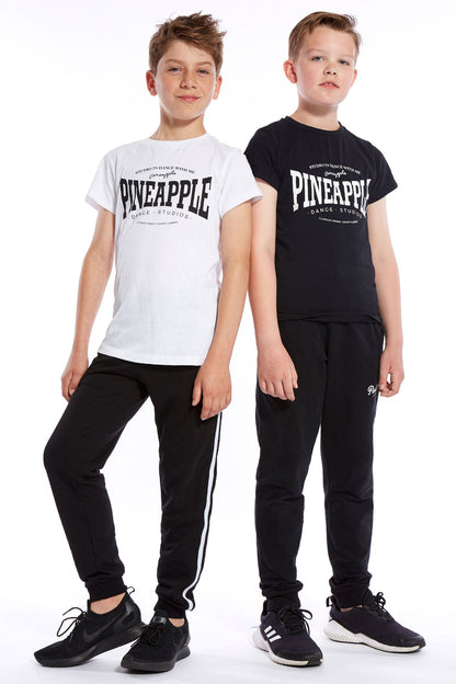 Boys wearing white and black Unisex Pineapple Dance T-Shirt