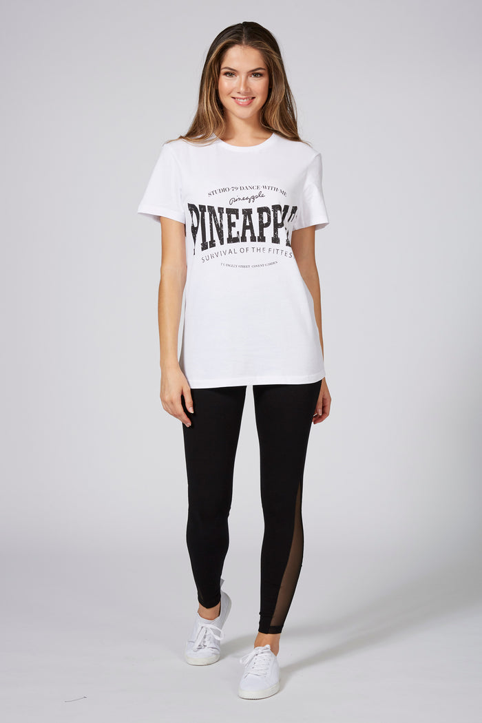 Woman wearing Unisex White T-Shirt