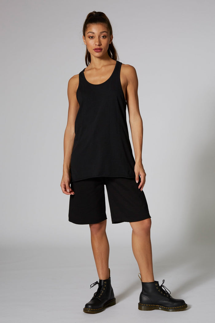 Woman wearing Pineapple Black Unisex Vest