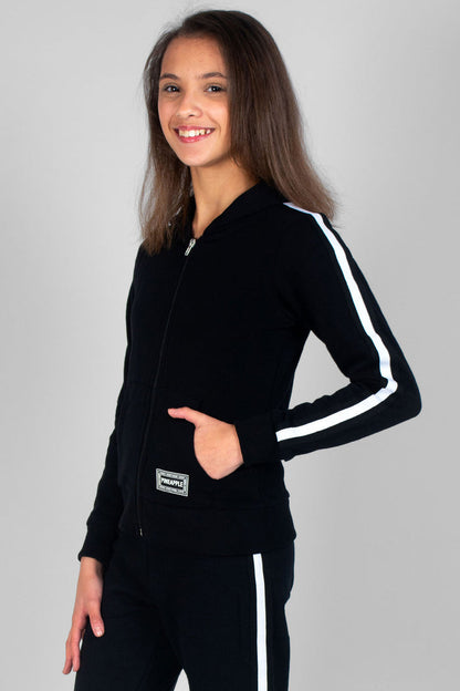 Girl wearing black Unisex Kids' Zip Jacket