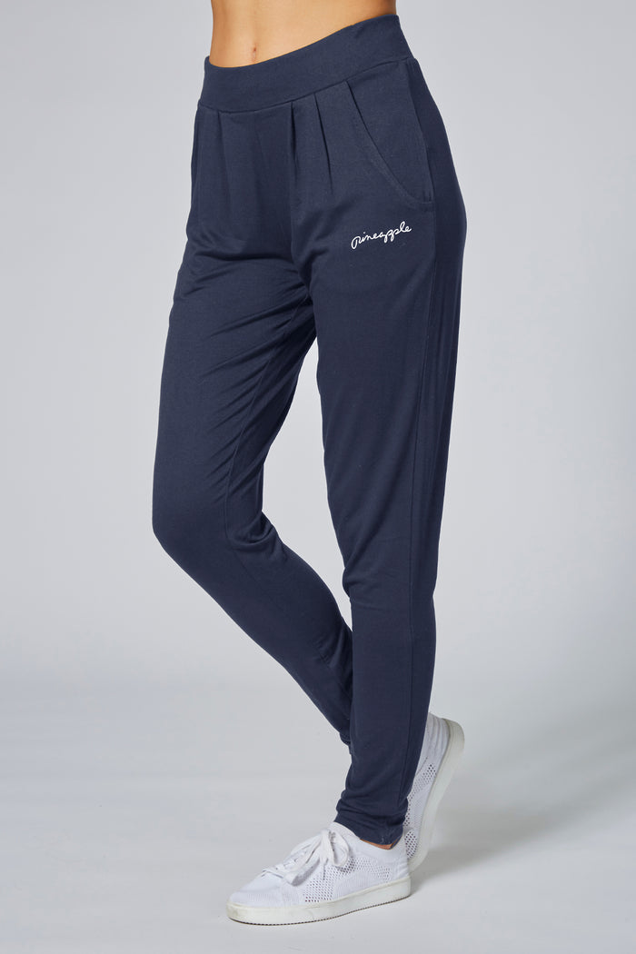 Woman wearing Pineapple Charcoal Viscose Jogger