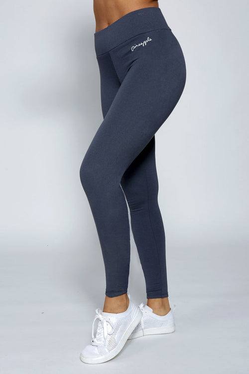 Woman wearing Pineapple Charcoal Wide Band Leggings
