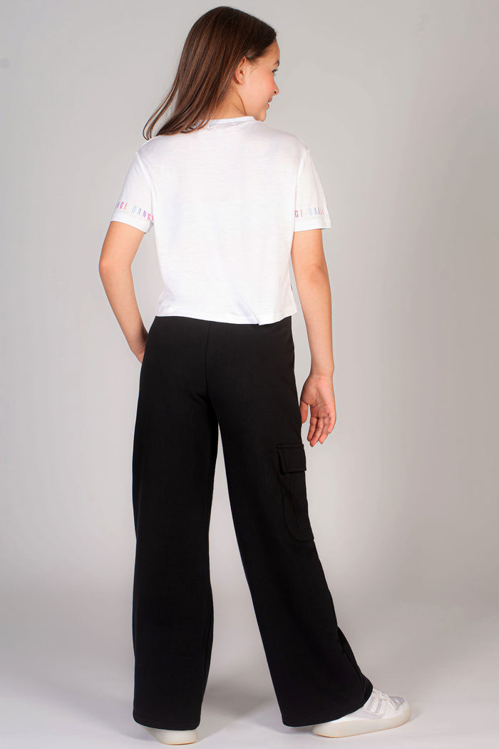 Pineapple Dance Studios baggy cargo joggers for kids in stretchy fabric for a street style look.