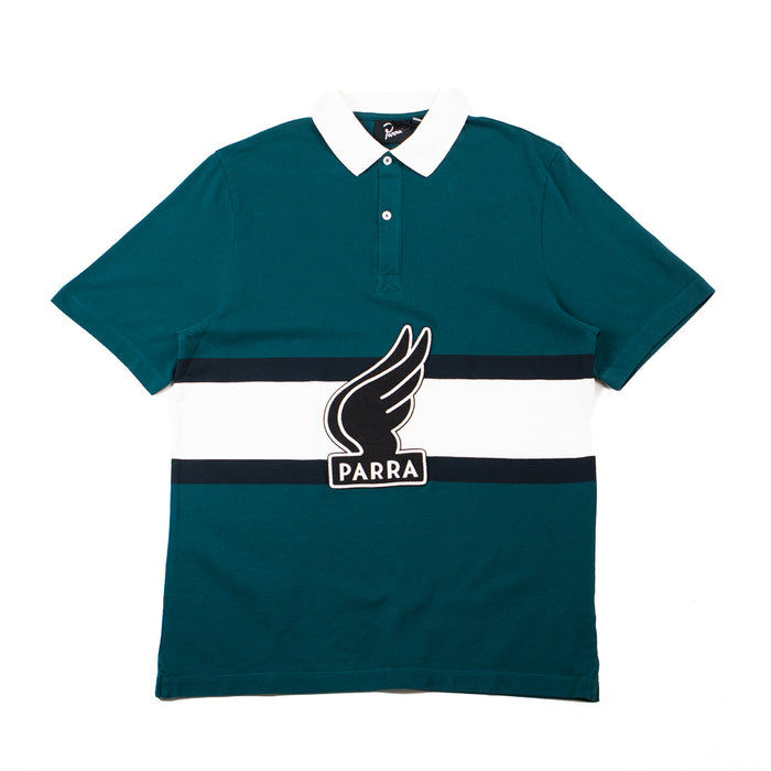 Winged Logo Polo (Teal/Off White)